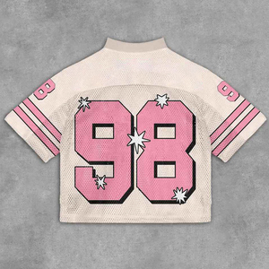 Short Sleeve Front <b>Logo</b> Sublimation Transfer Print Polyester/Cotton Jersey 320g Men's Sporty V-Neck Breathable Quick Dry - Product Image 2