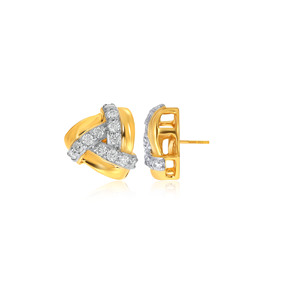 Lab Grown Diamond Knot Stud <b>Earrings</b> 18K Yellow Gold Interlocking Designer <b>Earrings</b> for Women <b>Fine</b> Jewelry Wholesale Gift - Product Image 3
