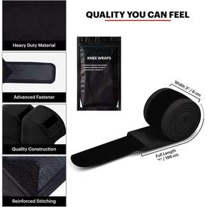 Bandes de genou pour haltérophilie, haute élasticité, pour entraînement en salle de sport, fitness, en vente - Product Image 2