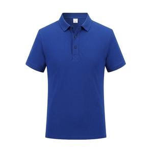 Polo brodé avec logo, polo uni, polo de golf à manches courtes, polo en tissu tissé - Product Image 2