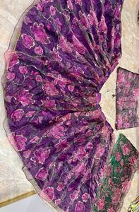 Lehenga Choli à imprimé floral violet avec dupatta, robe de mariage indienne pour femmes - Product Image 6