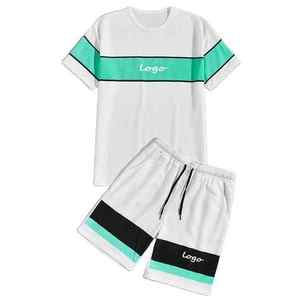 Breathable Men's Casual 2-Piece Summer <b>Set</b> Solid Print Plus Size T-Shirt 15-Inch <b>Knitted</b> Fleece Shorts for Outerwear Outerwear - Product Image 6