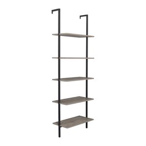 Libreria industriale moderna a 5 ripiani in legno con struttura in metallo grigio Collezione YJ - Product Image 5
