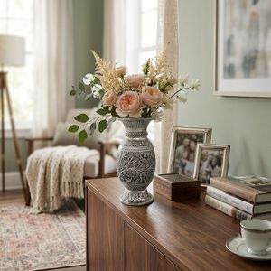แจกันดอกไม้แกะสลักลายดอกไม้สวยงาม ขนาด 10.5 นิ้ว - Product Image 3