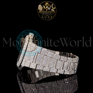 Reloj de Pulsera de Lujo con Movimiento de Cuarzo y Aleación Elaborada con Diamantes Moissanite VVS1 de Color D, Cristal Recubierto, Manecillas de Lujo, Correa de 20mm, 48MM, 3BAR - Product Image 5