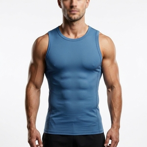 Custom <b>logo</b> Running Vest Performance O Neck Quick Dry Sport T Shirt Mens Gym Sleeveless Training Tanktop Slim Fit Singlet - Product Image 5