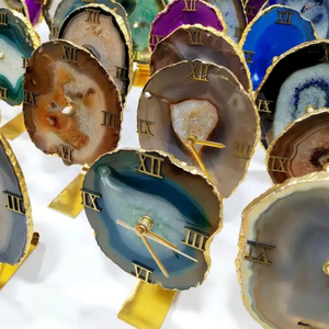 Reloj de Mesa de Ágata Natural de Primera Calidad |   Reloj de Escritorio de Piedra, Decoración para el Hogar |   Elegante pieza decorativa de lujo para mesa - Product Image 4