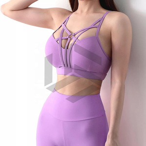 Comfortable Slim Fit Women Yoga Sets Elastic Waist Solid Breathable Quick Dry 2-Piece OEM <b>Service</b> Customized Color - Product Image 4