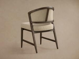 Chaise de salle à manger moderne en teck massif avec dossier incurvé, assise de qualité supérieure pour restaurants, hôtels et projets d'aménagement intérieur - Product Image 3