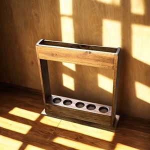 Porte-parapluies en bois à 5 fentes pour l'entrée, le bureau et l'organisation des parapluies, fabriqué à la main en Inde - Product Image 1
