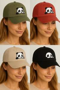 Casquette de baseball brodée motif panda mignon pour papa, vente en gros, commande en gros - Product Image 2