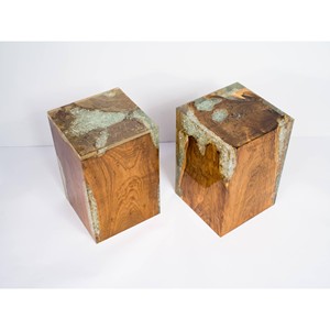 Handcrafted Teak Wood Resin <b>Side</b> <b>Table</b> Wholesale - Moradabad Artisan - Product Image 4