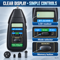DT-2235B+ Tachometer Kontak Digital Genggam Pengukur RPM Penguji Kecepatan Permukaan dengan Memori LCD untuk Perawatan Motor Konveyor