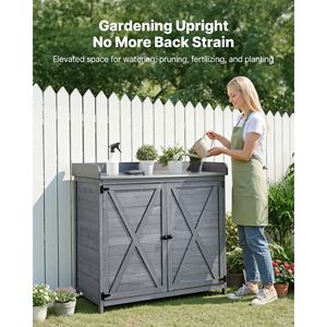 Tavolo da Giardinaggio per Esterni 39 X 19 con Piano in Legno e Armadietto per Hotel, Parchi e Giardini - Product Image 2