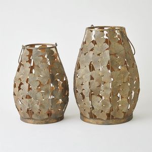 โคมไฟเหล็กสีเขียวลายฉลุดอกไม้สำหรับตกแต่งบ้าน ที่ใส่เทียนโลหะทนทาน - Product Image 4