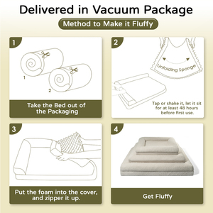 Cama ortopédica para perros de primera calidad con funda Boucle extraíble lavable a máquina y sofá antideslizante para mascotas - Product Image 5