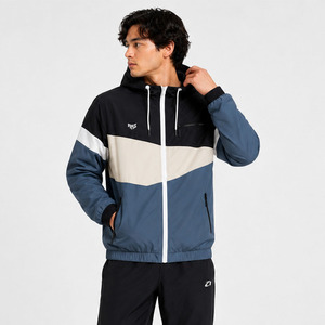 Customized Hooded Nylon Windbreaker <b>Men's</b> <b>Jackets</b> OEM Lightweight <b>Waterproof</b> Color Block Zip Up Outerwear Wholesale Manufacturer - Product Image 4
