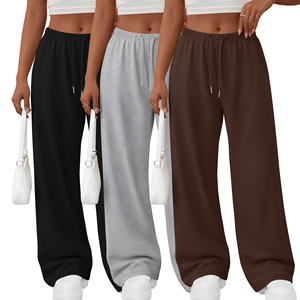 Wholesale Custom Women Baggy <b>Sweatpants</b> Mid Waist Wide Leg Fleece Track Pants Ladies Casual <b>Oversized</b> Streetwear Trousers - Product Image 6
