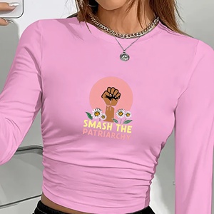 Empowerment SMASH THE PATRIARCHY puño camisa de manga larga de moda para mujer - Product Image 4