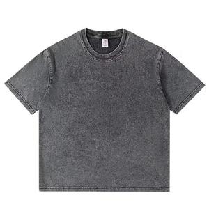 T-shirt tricoté surdimensionné délavé à l'acide, 100 % coton, confortable, tendance, style streetwear, anti-boulochage, coupe ample, nouveau design - Product Image 5