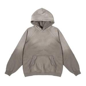 Sweat-shirt à capuche pour homme, coupe ample, 100% coton, effet délavé soleil, streetwear hiver haute qualité, logo personnalisé imprimé à l'écran. - Product Image 5