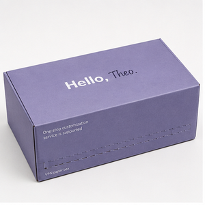 Caja de Cartón Corrugado Personalizada de Color Morado VPH, Embalaje Plegable para Envío de Regalos Cosméticos - Product Image 1