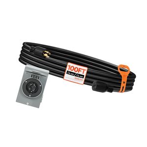 Cavo per Generatore Resistente da 30 Ampere, 30 Metri, 125/250V, NEMA L14 30P L14 30R, 10AWG SJTW, con Scatola di Ingresso Alimentazione da 30 Metri - Product Image 1