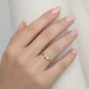Bague en or avec pierre taillée en forme de poire, élégante, pour femme, pour fiançailles, mariage, fête, bijoux de mode, cadeau - Product Image 1