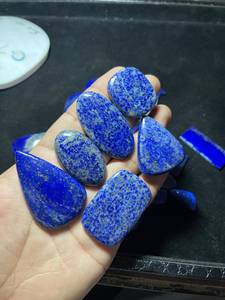 Pierres précieuses cabochons en lapis-lazuli naturel, pierres bleues polies en vrac pour la fabrication de bijoux - Product Image 4