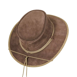 Chapeaux de cowboy en polyester style western Cattleman, marron clair, avec bande tressée, vintage, XXL, unisexe, ajustables, pour l'extérieur, vente en gros - Product Image 4