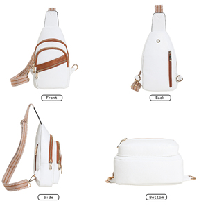 Bolso de pecho minimalista, bolso de hombro con cierre de cremallera, microfibra, cuero sintético, marrón, duradero, uso diario, todas las estaciones - Product Image 2