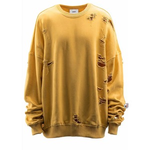 เสื้อสเวตเชิ้ตคอวีทรงโอเวอร์ไซส์ ผ้าฝ้าย 100% แบบถัก ดีไซน์ตัดเย็บแบบดิสเทรส แขนยาว ใส่ได้ทั้งชายและหญิง สำหรับฤดูหนาว ขายส่ง - Product Image 3