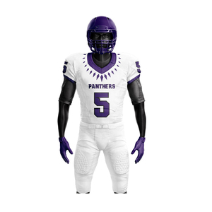 Maillot de football américain unisexe en gros pour équipe, impression par transfert thermique, respirant, avec nom et lettres du club brodés - Product Image 3