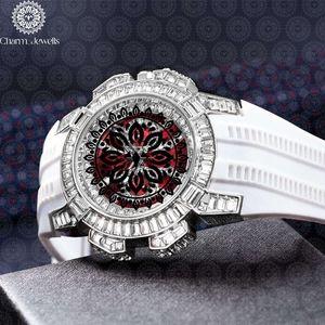 Charm_Jewells Women's Luxury Stainless Steel <b>Watch</b> Round Analog Quartz Dial Sapphire Crystal 40mm <b>Diamond</b> Accents Buckle Clasp - Product Image 1