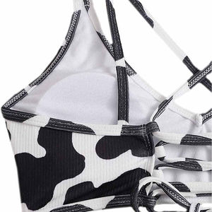 Conjunto de Bikini Moderno para Mujer con Diseño Estampado, Ajuste Cómodo para la Playa y Fiestas en la Piscina, Traje de Baño de Verano Impermeable y de Secado Rápido - Product Image 3
