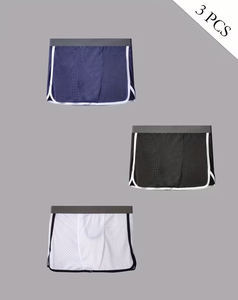 Men's Breathable Knitted Compression Sports Shorts Black White Navy Polyester Cotton Athletic Shapewear Quick Dry Eco-Friendly - Product Image 5