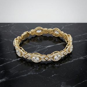 Bracelet Classique en Argent Plaqué 925 pour Femme avec Diamant de Laboratoire de Luxe, Élégance Intemporelle, Cadeau de Mariage, Soirée - Product Image 4