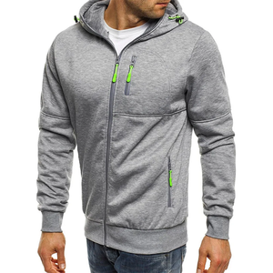 Suéter para hombre, cárdigan, chaqueta con capucha, bolsillo con cremallera, chaqueta de Jacquard, deportes, Fitness, ocio al aire libre, correr, ropa deportiva de Color sólido - Product Image 5