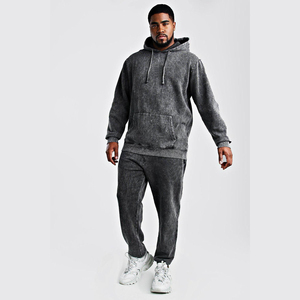 Survêtement 100% Coton Léger à Capuche Respirant Séchage Rapide Anti-Bactérien Uni pour Homme Hiver Imprimé Délavé à l'Acide - Product Image 1