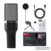 Micrófono de Condensador USB Cardioide RGB con Filtro Pop, Reducción de Ruido, Silenciador Táctil y Trípode Metálico para Grabación y Transmisión en Vivo de Videojuegos