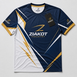 เสื้อยืด ZIAKOT รุ่นใหม่ ออกแบบพิเศษสำหรับผู้ชาย สีเขียว-ทอง-ขาว สำหรับการแสดงออกทางกีฬา - Product Image 4