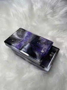 Luxury Black Epoxy Resin Jewelry <b>Box</b> Handmade Rectangular Decorative Storage <b>Box</b> with Gold Foil <b>Keepsake</b> Gift <b>Box</b> Ring Necklace - Product Image 2