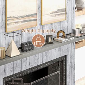 Mensola Rustica Grigia in Legno di Abete, Sospesa a Parete, 72 Pollici - Product Image 6