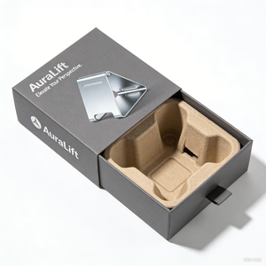 Eco-friendly Durable Paper Earphone Headphone Packaging Box Gold Foil Plastic Tray Insert Customized Logo Embossing UV Coating - Product Image 6