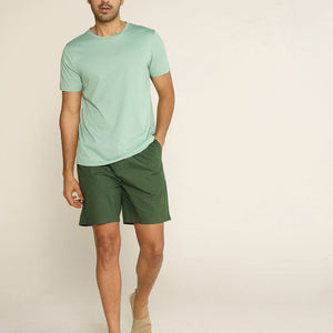 Men's <b>Mint</b> <b>Green</b> O-Neck Short Sleeve Cotton T-Shirt Regular Fit Solid Color Casual Knitted Jersey <b>Top</b> - Product Image 1