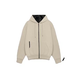 Sweat-shirts à capuche pour hommes, automne-hiver, en polaire, HeatTech, fermeture éclair, coupe ample, décontractée, manches régulières, couleur unie, motif uni - Product Image 1