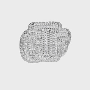 Customized Baguette Cut Moissanite Diamond Engagement <b>Ring</b> 925 Silver Rhodium Plated Hip Hop Style Wedding <b>Ring</b> for <b>Men</b> Gift - Product Image 1