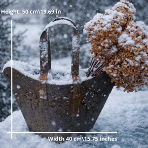 Maceta Decorativa Estilo Cesta Galvanizada, Perfecta para Plantas de Jardín y Exhibiciones de Plantas al Aire Libre, Hecha a Mano en India - Product Image 2