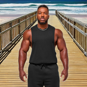 Camiseta sin Mangas Casual con Cuello Redondo para Hombre, Estilo Oriental, Secado Rápido, Transpirable, Antiencogimiento, 100% Poliéster, Opciones de Logotipo Personalizado en la Parte Delantera y Trasera - Product Image 1