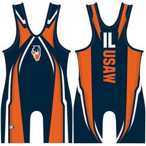 Maillot de lutte unisexe sans manches en polyester à impression par sublimation, vêtement de compression ajusté avec lettrage, pour le fitness - Product Image 1